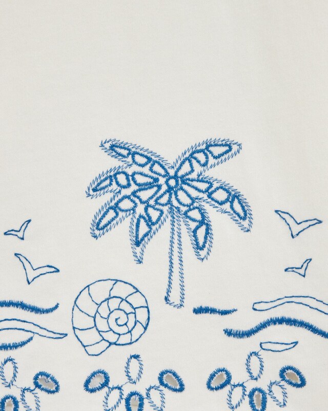 WE Fashion Marškinėliai tamsiai mėlyna / balta