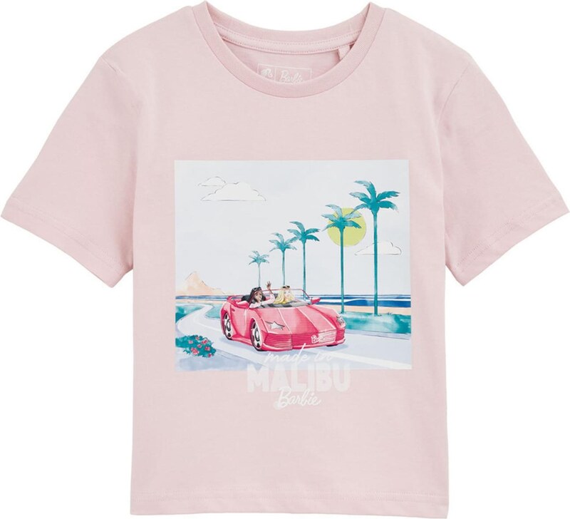 WE Fashion Marškinėliai smaragdinė spalva / šviesiai rožinė / šviesiai raudona / balta