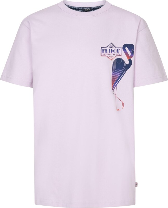 Petrol Industries Marškinėliai tamsiai mėlyna / pastelinė violetinė