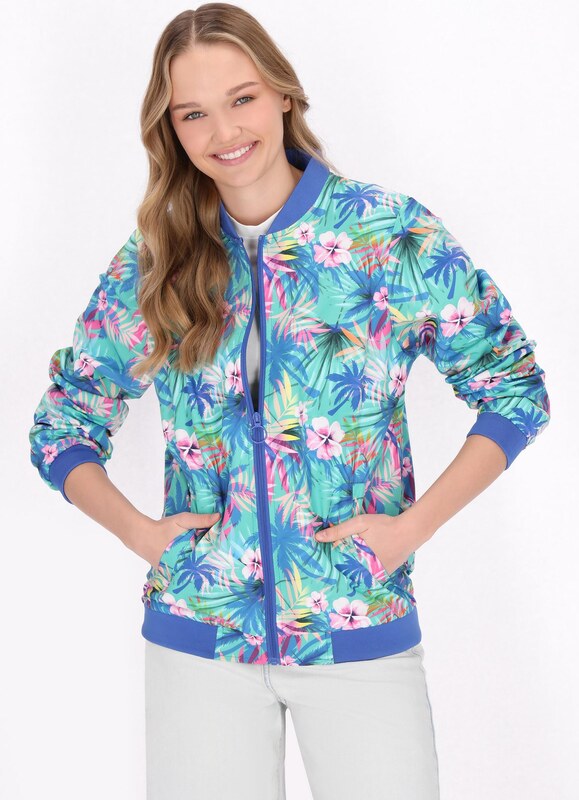 MYMO Demisezoninė striukė mėlyna / nefrito spalva / rožių spalva / balta