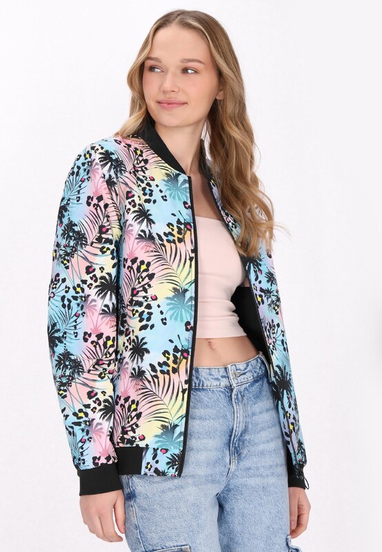 MYMO Demisezoninė striukė šviesiai mėlyna / šviesiai geltona / rožių spalva / juoda