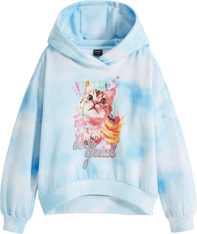 Desigual Megztinis 'Cat Clouds' mėlyna / šviesiai ruda / rožių spalva / balta