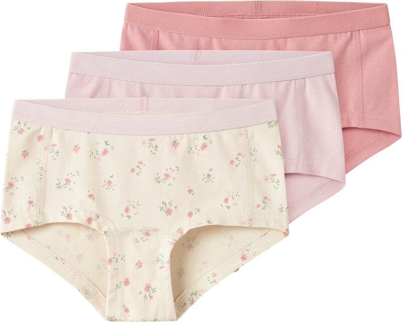 NAME IT Apatinės kelnaitės smėlio spalva / šviesiai violetinė / rožių spalva