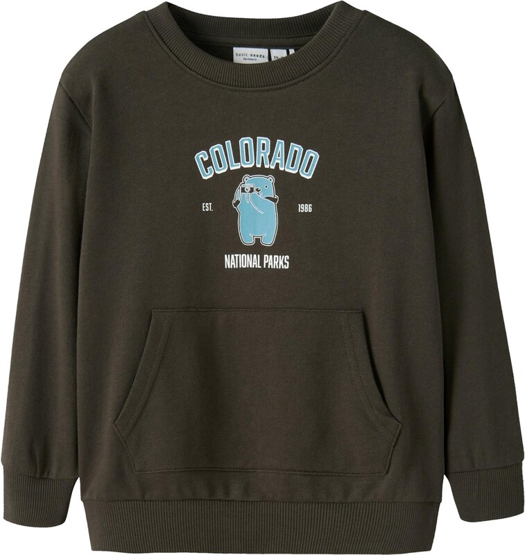 NAME IT Megztinis be užsegimo 'NMMVODER' šviesiai mėlyna / tamsiai ruda / balta