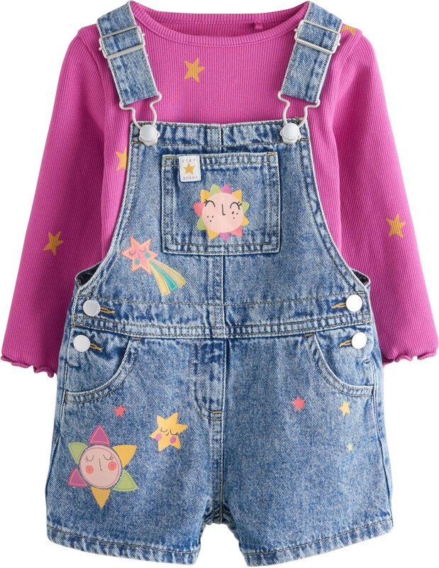 Next Rinkinys tamsiai (džinso) mėlyna / žalia / fuksijų spalva / rožių spalva