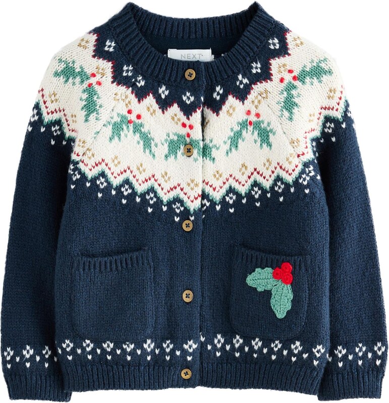 Next Kardiganas tamsiai mėlyna / smaragdinė spalva / raudona / balta