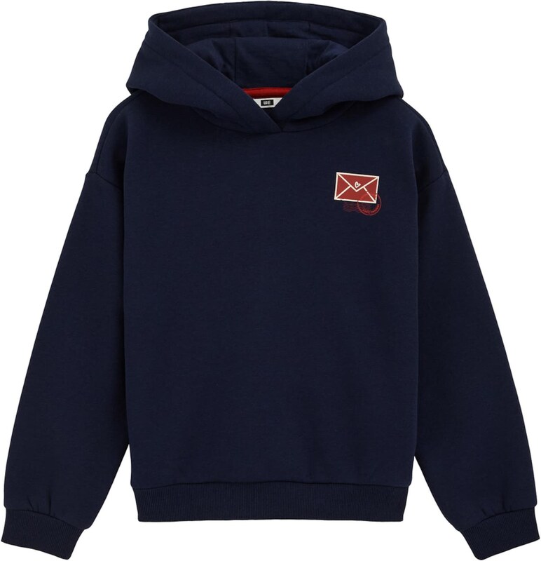 WE Fashion Megztinis be užsegimo tamsiai mėlyna / šviesiai rožinė / vyno raudona spalva / balta