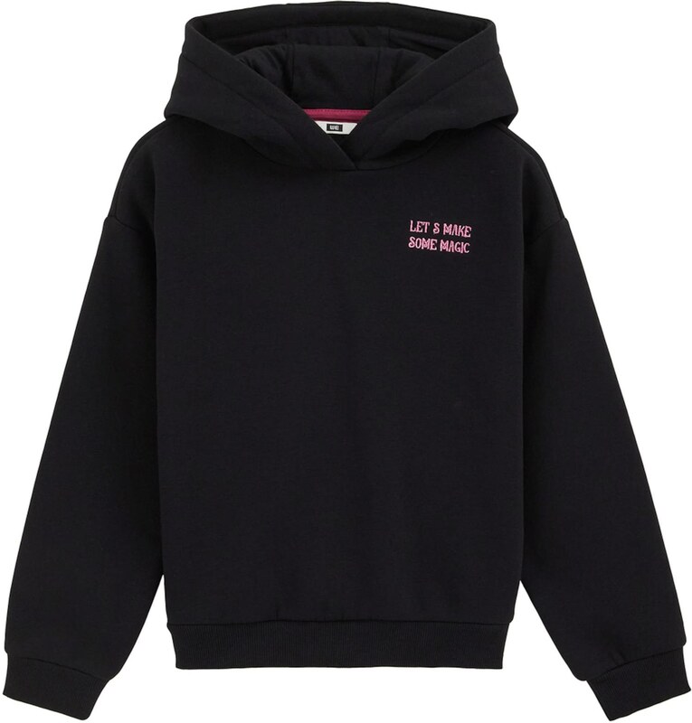 WE Fashion Megztinis be užsegimo rožinė / juoda / balkšva