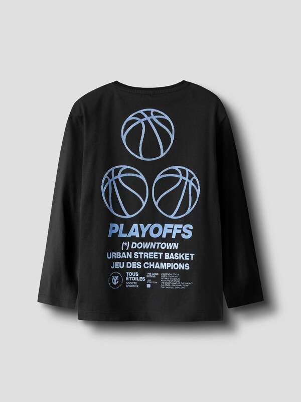 NAME IT Marškinėliai 'NKMRamsey' šviesiai mėlyna / juoda