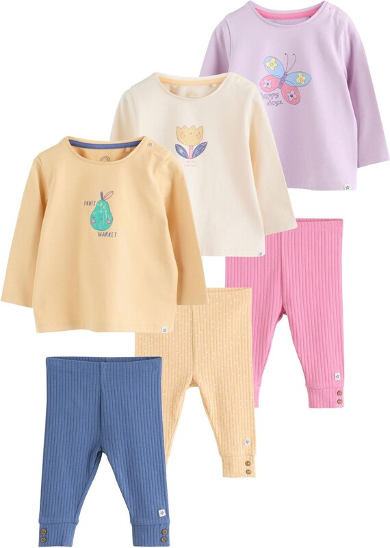 Next Rinkinys šviesiai mėlyna / pastelinė geltona / rožinė / šviesiai rožinė