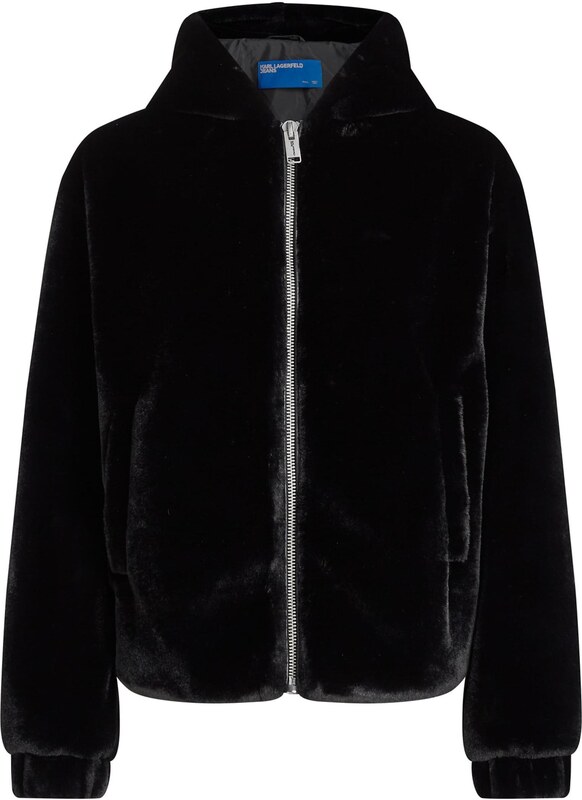 KARL LAGERFELD JEANS Demisezoninė striukė juoda / balta