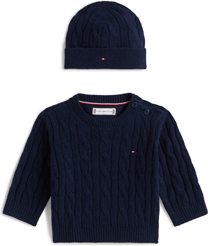 TOMMY HILFIGER Megztinis tamsiai mėlyna