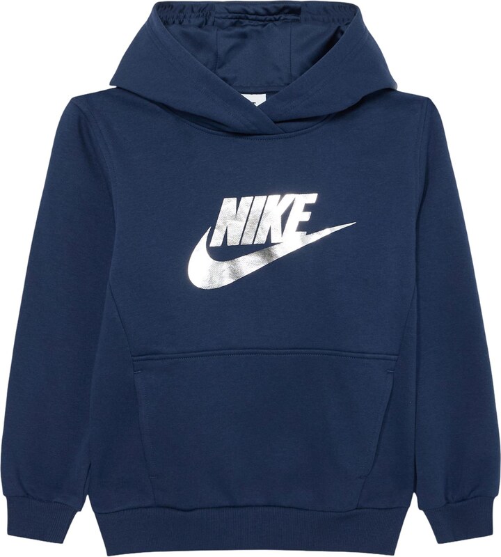 Nike Sportswear Megztinis be užsegimo 'CLUB FLC' tamsiai mėlyna / sidabro pilka