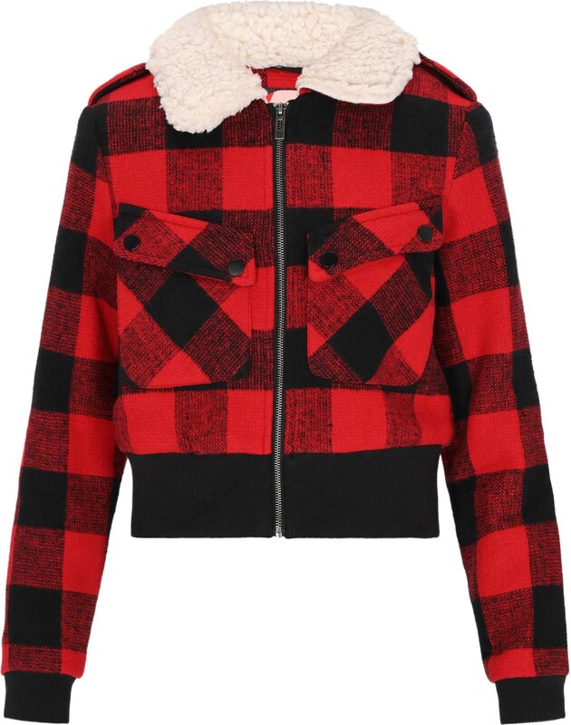 myMo ROCKS Demisezoninė striukė kremo / raudona / juoda