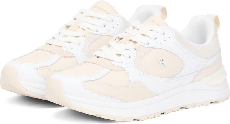 TOMMY HILFIGER Sportbačiai be auliuko smėlio / balta