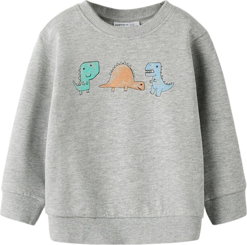 NAME IT Megztinis be užsegimo 'NMMSIKKO' šviesiai mėlyna / margai pilka / oranžinė