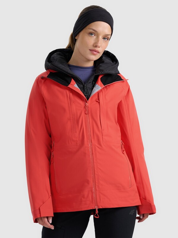 4F Moteriška nuo vėjo apsauganti žygio striukė 20000+ membrana - oranžinė