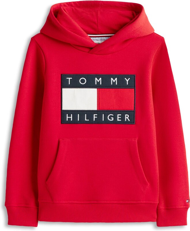 TOMMY HILFIGER Megztinis be užsegimo 'Heritage' tamsiai mėlyna jūros spalva / raudona / balta