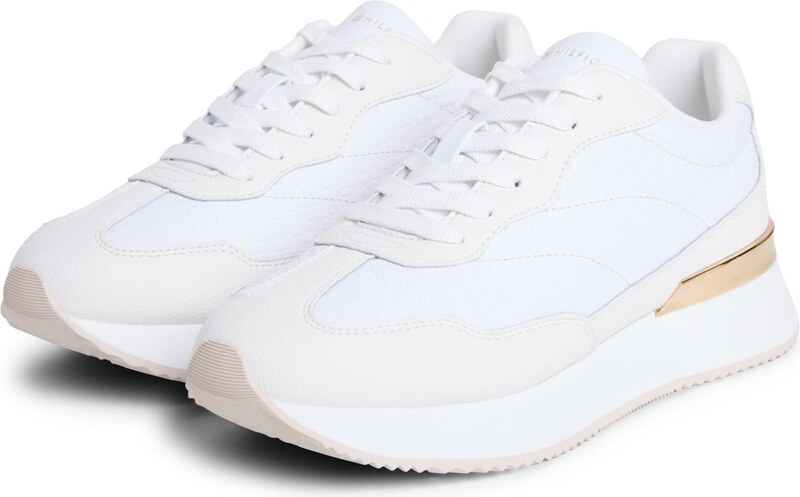 TOMMY HILFIGER Sportbačiai be auliuko 'Chic' nebalintos drobės spalva / balta