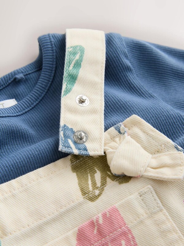 Next Rinkinys nebalintos drobės spalva / tamsiai mėlyna jūros spalva / žalia / rožinė