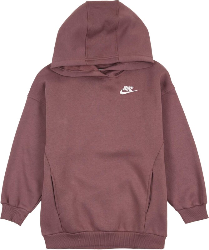 Nike Sportswear Megztinis be užsegimo 'CLUB FLC' ruda / balta