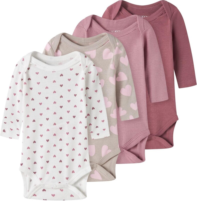 TWO SOON Šliaužtinukas / glaustinukė pilka / ryškiai rožinė spalva / tamsiai rožinė / balta