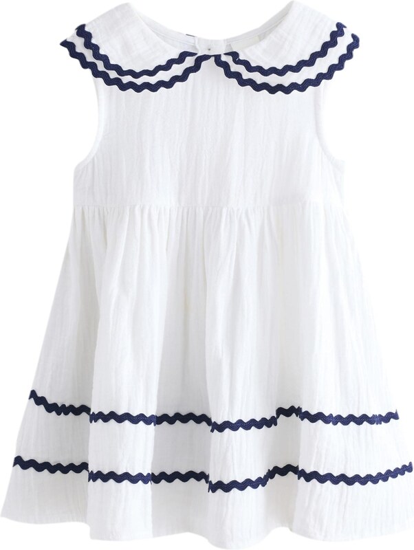 Next Suknelė 'Ric Rac' tamsiai mėlyna jūros spalva / balta
