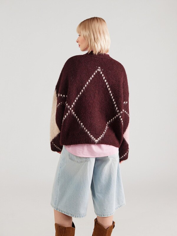 Noella Kardiganas 'Laiana' rožių spalva / vyno raudona spalva / balta