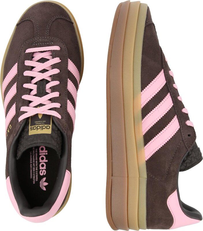 ADIDAS ORIGINALS Sportbačiai be auliuko 'GAZELLE BOLD' šokolado spalva / auksas / rožių spalva