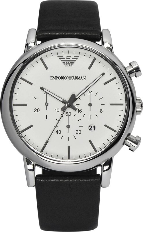 Emporio Armani Analoginis (įprasto dizaino) laikrodis 'AR1807' juoda / sidabrinė / balta