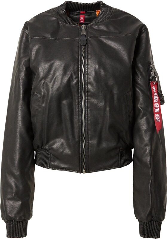 ALPHA INDUSTRIES Demisezoninė striukė 'MA-1 FL' juoda