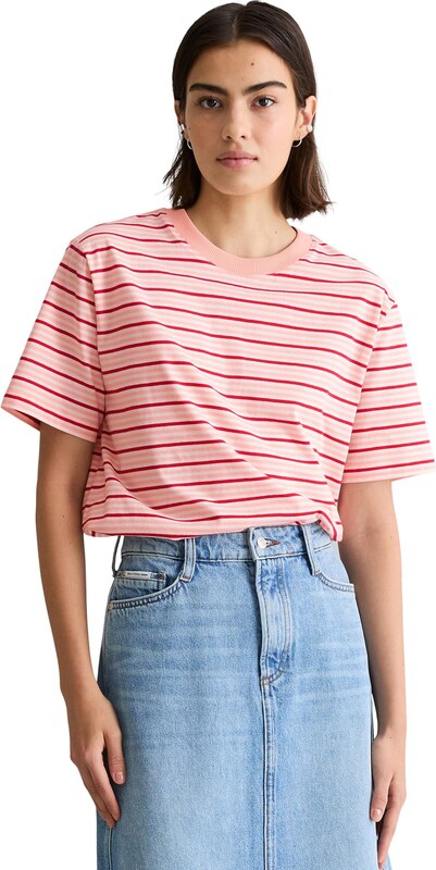 Marc O'Polo DENIM Marškinėliai rožių spalva / pastelinė rožinė / raudona