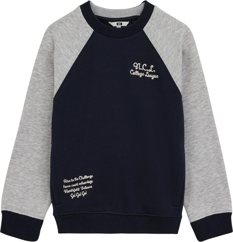 WE Fashion Megztinis be užsegimo tamsiai mėlyna jūros spalva / margai pilka / balta