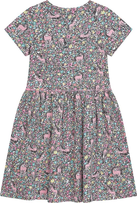 Danamade Suknelė šviesiai geltona / rožinė / juoda / balta