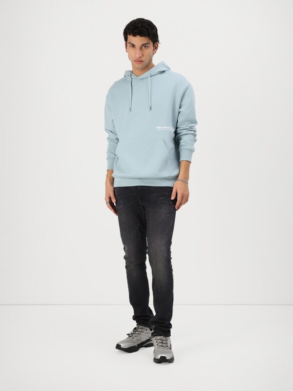 Karl Lagerfeld Megztinis be užsegimo pastelinė mėlyna / balta