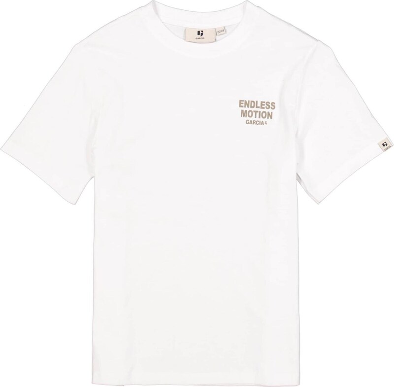 GARCIA Marškinėliai tamsi smėlio / balta
