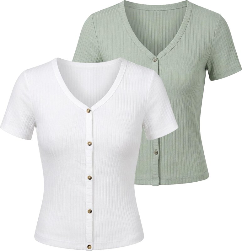 studioselect Kardiganas 'Elna' mėtų spalva / balta