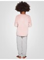 Muydemi minkšta vaikiška pižama "Super Girl Dusty Pink - Light Grey"