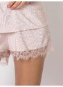 Aruelle tekstūrinė trumpa pižama su nėriniais "Audrey Short Light Pink"