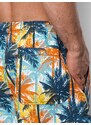 Ombre Clothing Vyriškos palmių plaukimo kelnės - mėlynos ir oranžinės spalvos V24 OM-SRBS-0125