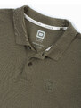 Ombre Clothing Vyriški pique trikotažo polo marškinėliai - tamsiai alyvuogių žalia V6 S1374