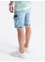 Ombre Clothing Vyriški džinsiniai šortai - šviesus džinsas W362
