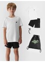 4F Sporto aprangos rinkinys fiziniam ugdymui (marškinėliai+šortai+maišelis-kuprinė) berniukams