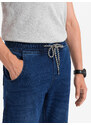 Ombre Clothing Vyriškos džinsinės sportinės kelnės - mėlynos OM-PADJ-0106