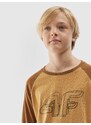4F Longsleeve marškinėliai su grafika berniukams - rudi