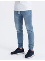 Ombre Clothing Vyriškos džinsinės kelnės su dygsniais - mėlynos V2 OM-PADJ-0113