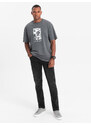 Ombre Clothing Vyriškos džinsinės kelnės STRAIGHT LEG - juodos V1 OM-PADP-0133