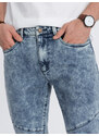 Ombre Clothing Vyriškos plonos džinsinės kelnės su dygsniais ties keliais - mėlynos V1 OM-PADP-0109