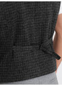 Ombre Clothing Vyriška vilnos mišinio liemenė su languotais atvartais - grafito spalvos V1 OM-BLZV-0110