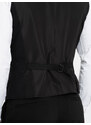 Ombre Clothing Vyriška kostiumo liemenė be atlapų - juoda V4 OM-BLZV-0112